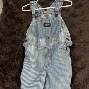 OshKosh B'gosh Light Blue Pinstripe Denim Overalls